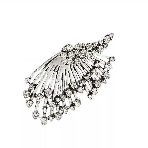 Meteor Shower Star Silver Crystal Earrings - Picture 3 of 4